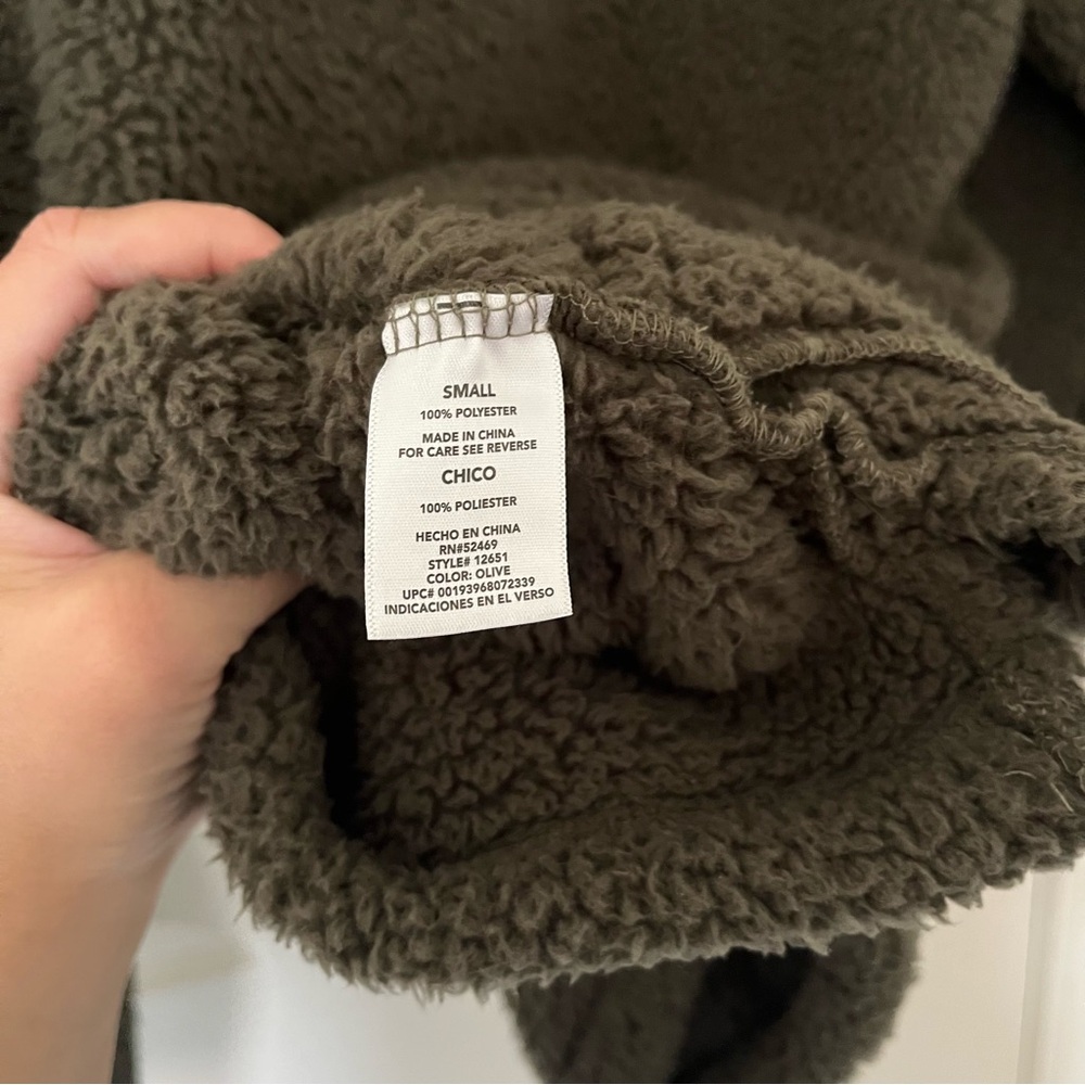 Men’s Alpine Olive Sherpa Fleece Pullover - Picture 4 of 5